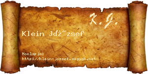 Klein József névjegykártya